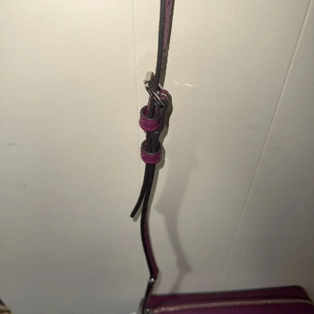 Michael Kors Magenta Crossbody Bag  Silver Chain Strap Zip Closure Women